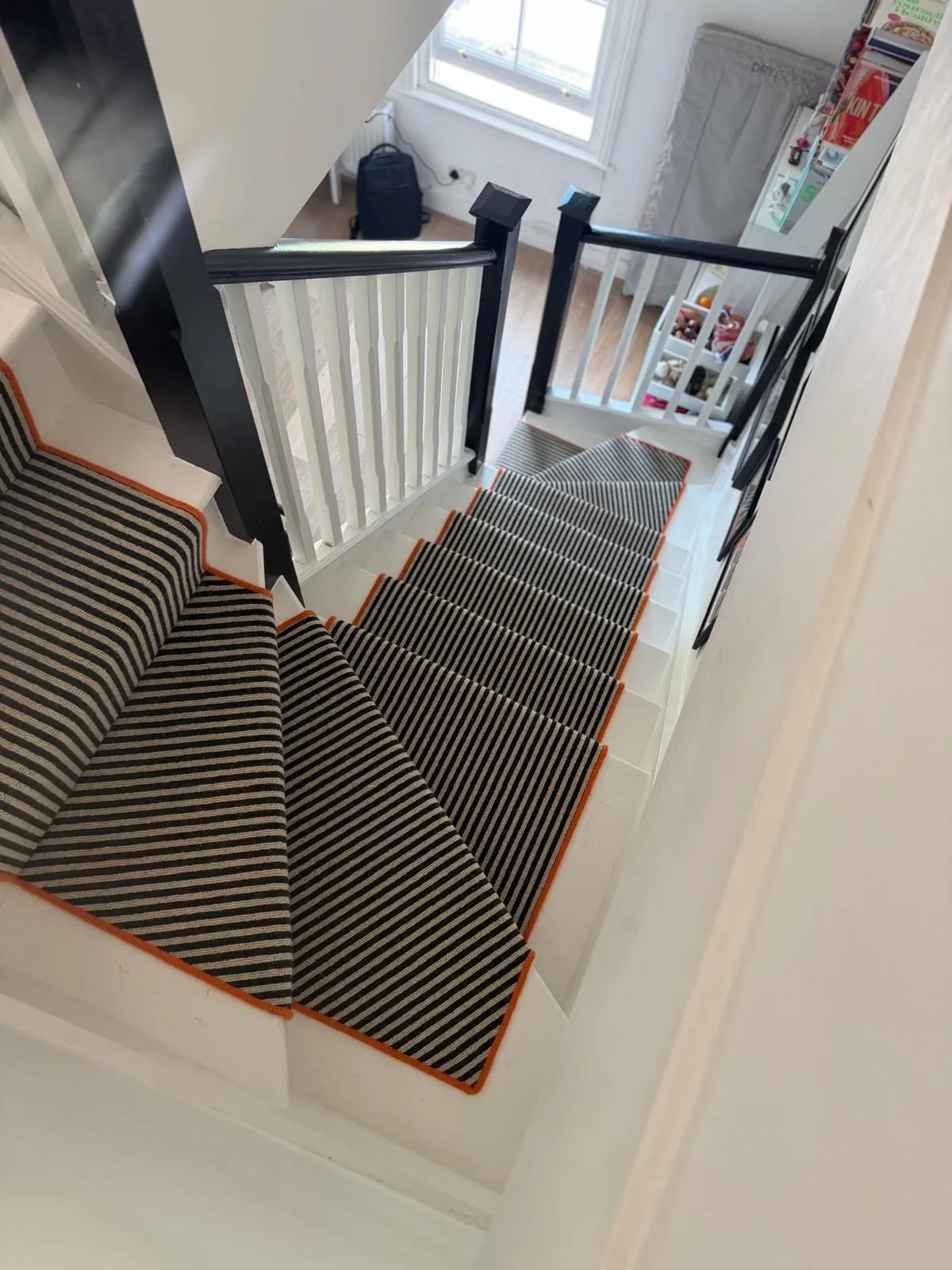 Stair runner installation in Islington, North London